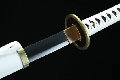 Hand Forged Anime One Piece Roronoa Zoro's Wado Ichimonji Sword 1045 High Carbon Steel Clay Tempered