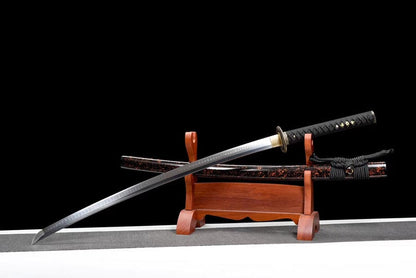 Hand Forged Japanese Samurai Katana Pan Dragon Knight T10 Carbon steel Turns the soil to burn blade